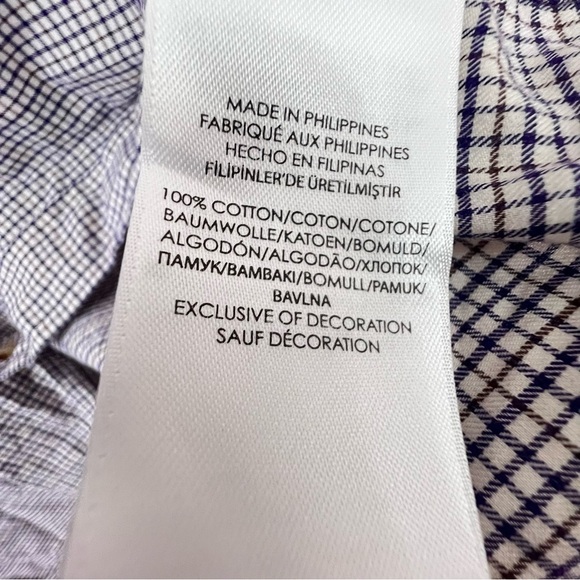 Polo Ralph Lauren Plaid Button Down Shirt XXL Blue White Long Sleeve Classic Fit - Picture 8 of 8